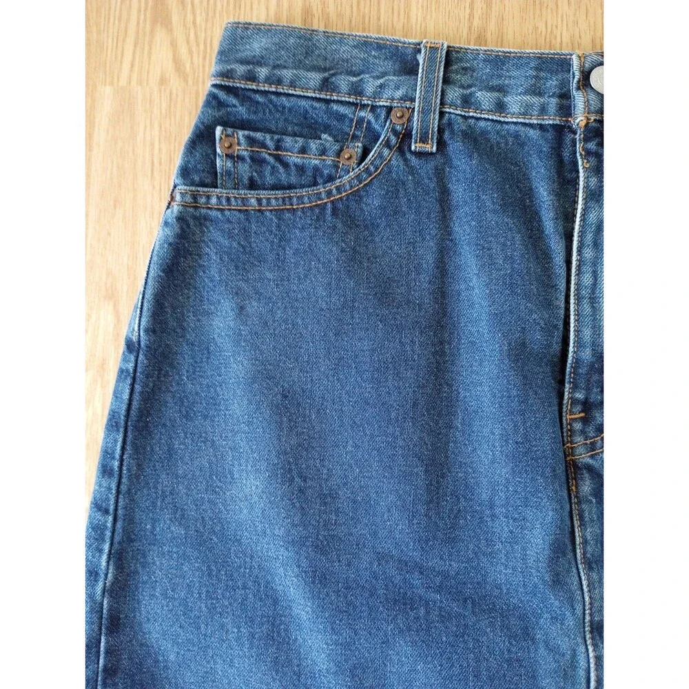 Vintage Levi's Red Tab Denim Jean Skirt Size 12 Blue 100% Cotton Knee Length USA
